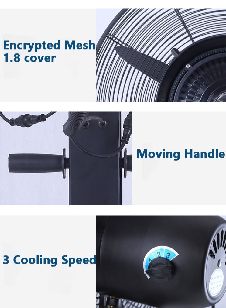 26 Inch Industrial Misting Fan Stand Atomizing Fan Heavy Duty Water Mist Fan 3 Cooling Speeds 41L Tank Water Spray Cooler Fan For Outdoor Indoor Garden Warehouse Factory