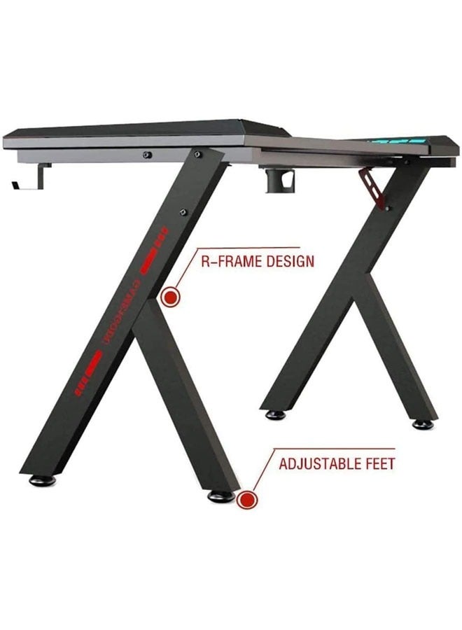 Ergonomic Gaming and Computer Desk with LED Lights and USB port 100 CM