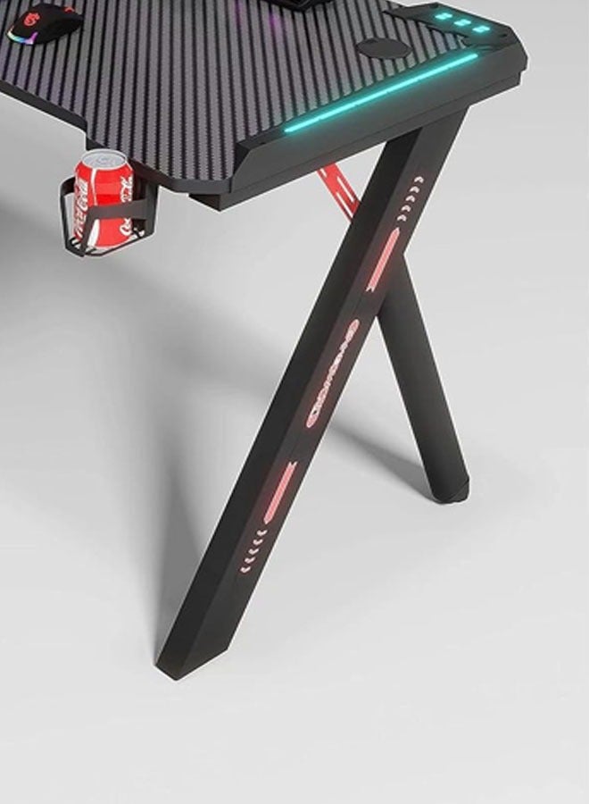 Ergonomic Gaming and Computer Desk with LED Lights and USB port 100 CM