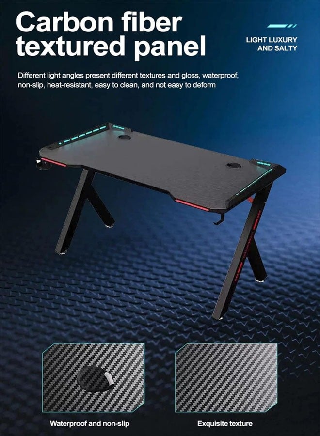 Ergonomic Gaming and Computer Desk with LED Lights and USB port 100 CM