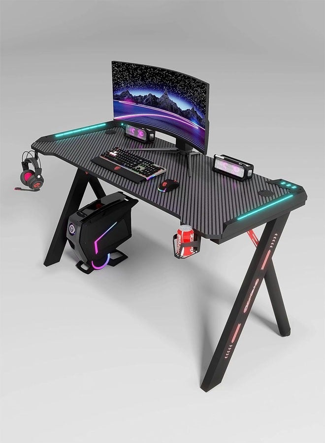 Ergonomic Gaming and Computer Desk with LED Lights and USB port 100 CM