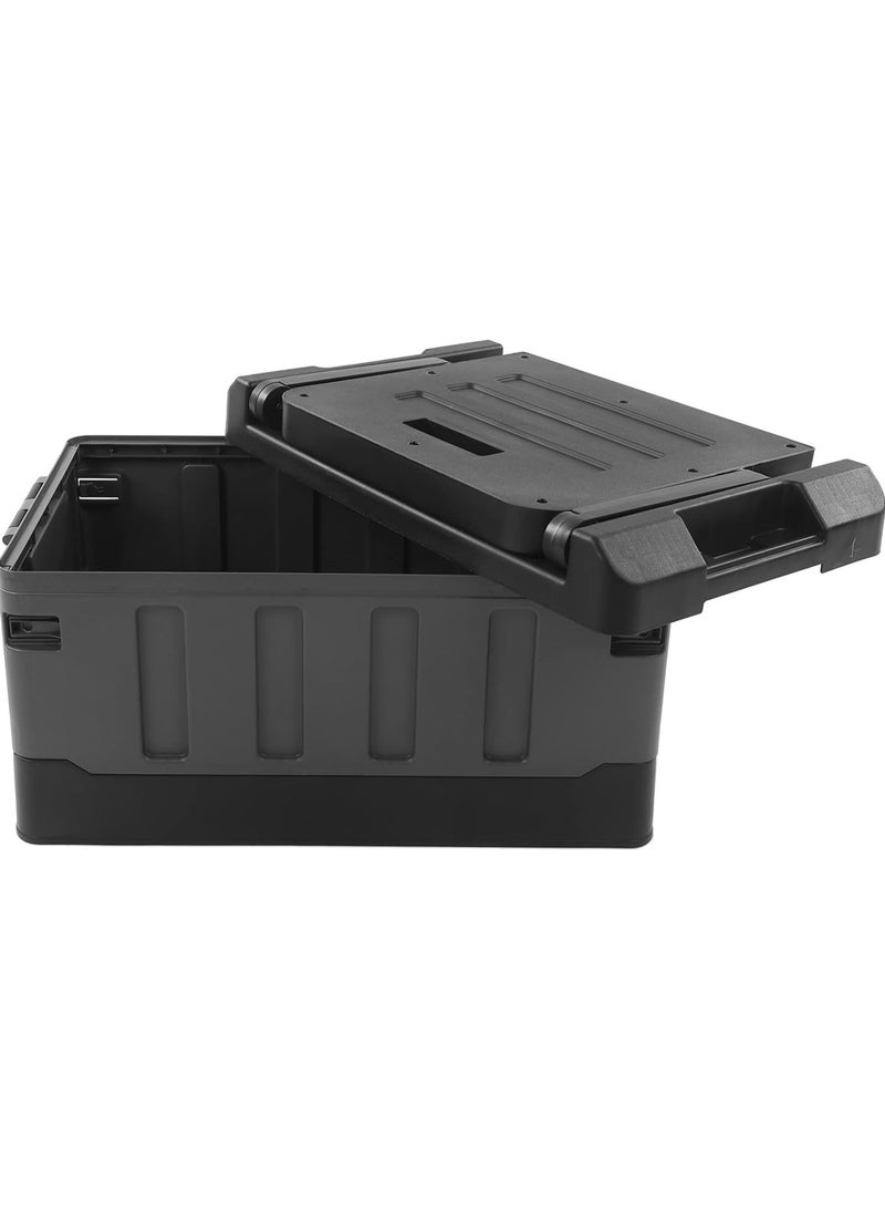 Outdoor Large Trunk Storage Box with Lid for Outdoor 60L, Seatable Camping Organizer with Waterproof Bag, Multifunctional Collapsible Camping Storage Box for Outdoor Picnic, Car, Clothes