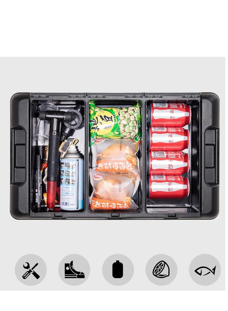 Outdoor Double-layer Camping Storage Box, Stackable Bins with Lids Small Parts Organizer, collapsible Waterproof Storage Box, container Store Crates, large Easy Storage Crate Boxes, garage Kitchen