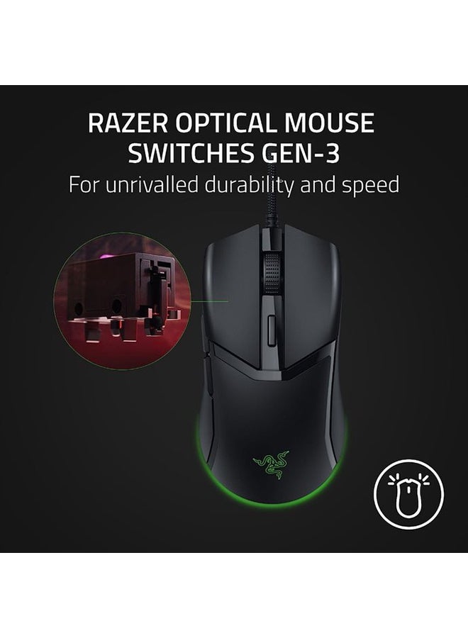 Razer Cobra Wired Gaming Mouse: 58g Lightweight Design - Gen-3 Optical Switches - Chroma RGB Lighting with Underglow - Precise 8500 DPI Optical Sensor - 100% PTFE Mouse Feet - Speedflex Cable - Black