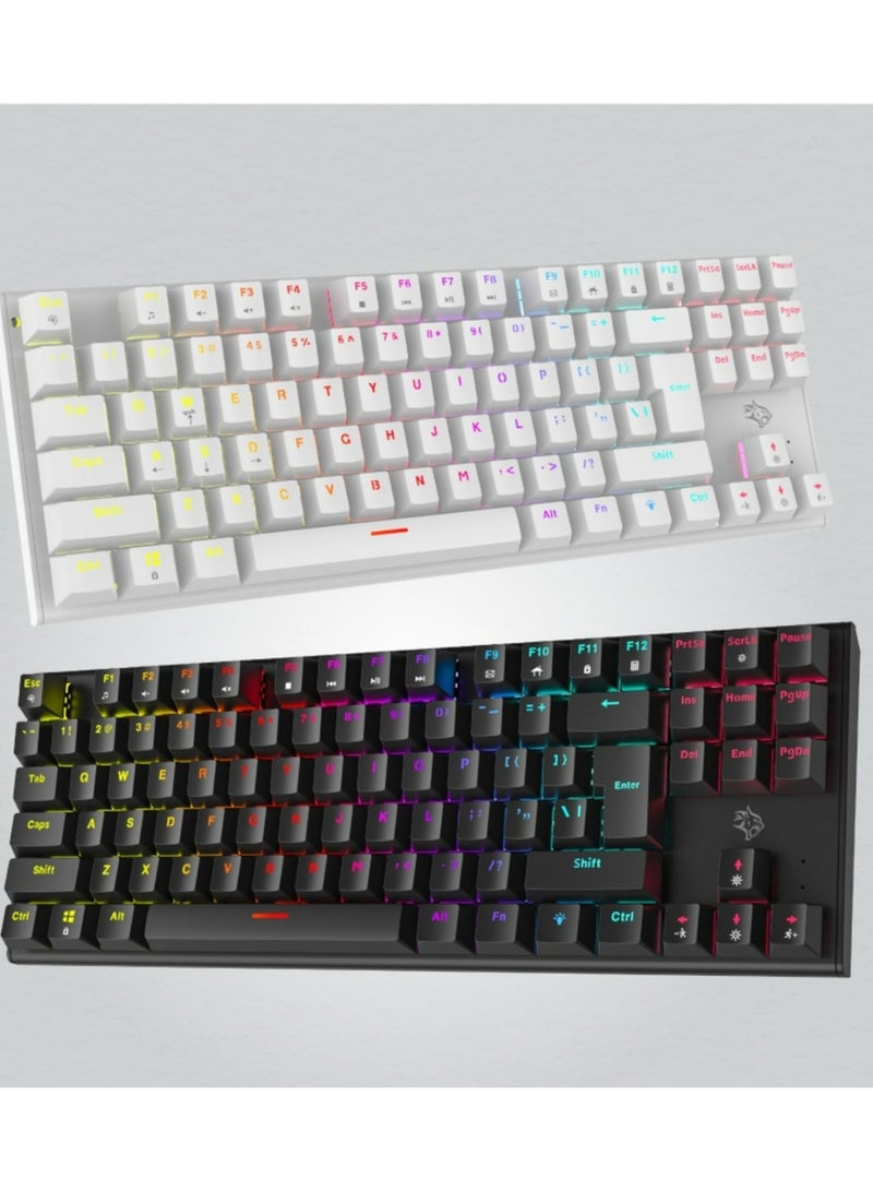 Gaming Mechanical keyboard with suspending keycaps - White