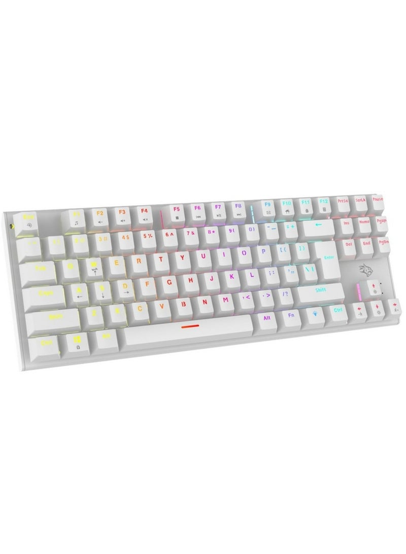 Gaming Mechanical keyboard with suspending keycaps - White