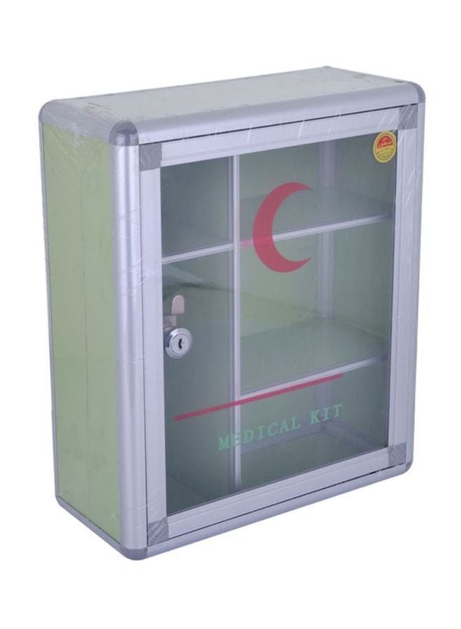 Aluminum First Aid Box Green/White/Clear 34x29cm