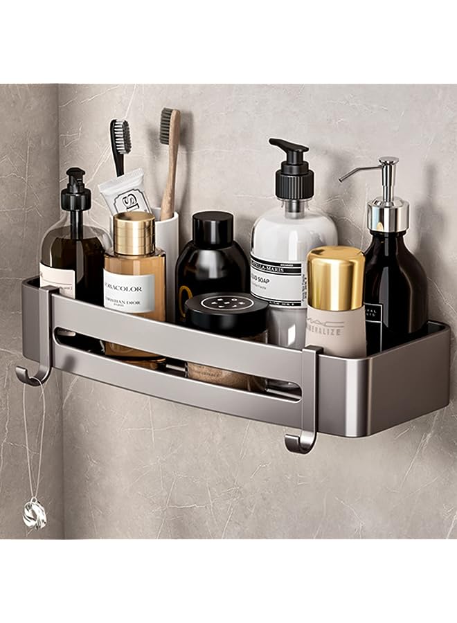 Bathroom Shelves Wall Mounted Shower Caddy Rustproof Shower Rustproof Titanium Alloy Shower Organizer Racks for Bathroom Kitchen (Small)