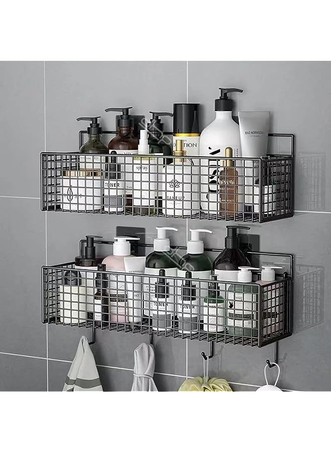 Caddy, 2-Pack Adhesive Shower Organizer Shelves for Inside Shower,No Drilling, Stainless Steel Bathroom Organizer Rustproof Shower Shelf for Bathroom, Kitchen