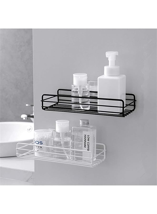 ANNA Adhesive Bathroom Shelf Organizer Shower Caddy Kitchen Spice Rack Wall Mounted No Drilling - 2 Pack