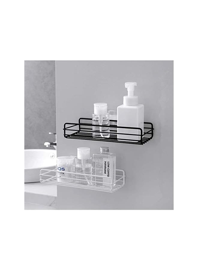 ANNA Adhesive Bathroom Shelf Organizer Shower Caddy Kitchen Spice Rack Wall Mounted No Drilling - 2 Pack