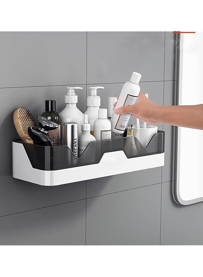 Caddy Adhesive Shower Shelf for Bathroom: Premium Wall Mount Bathroom Organizer Shelf - No Drilling Corner Sower Organizer- Upgraded Kitchen Storage Rustproof Storage Rack for Bathroom-1 Count