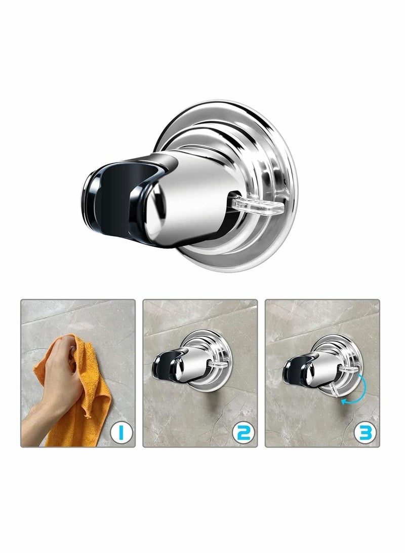 Bathroom Showers Holder, 15° Suction Cup Adjustable Shower Head Holder Removable Wall Mounted Handheld Shower Head Bracket for Home Bathroom Accessories, Suction Cup Style