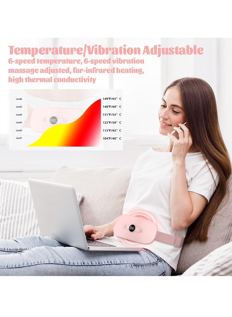 Heating Pad for Period Cramps, Portable Menstrual Cordless Electric Heated Pads for Pain Relief with Massager Rechargeable Heating Pad