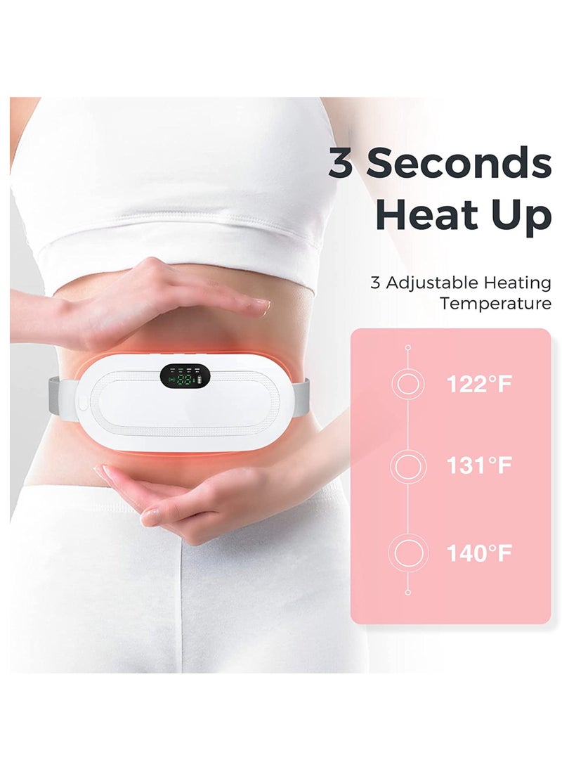 Electric Menstrual Heating Pad for Cramps, Wearable Heat Pad, 3 Temperature and 4 Massage Modes, Rechargeable USB Period Heat Pad for Back Pain, Stomach, Legs