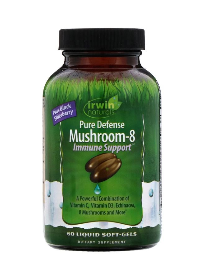 Pure Defense Mushroom-8 Dietary Supplement - 60 Liquid Softgels