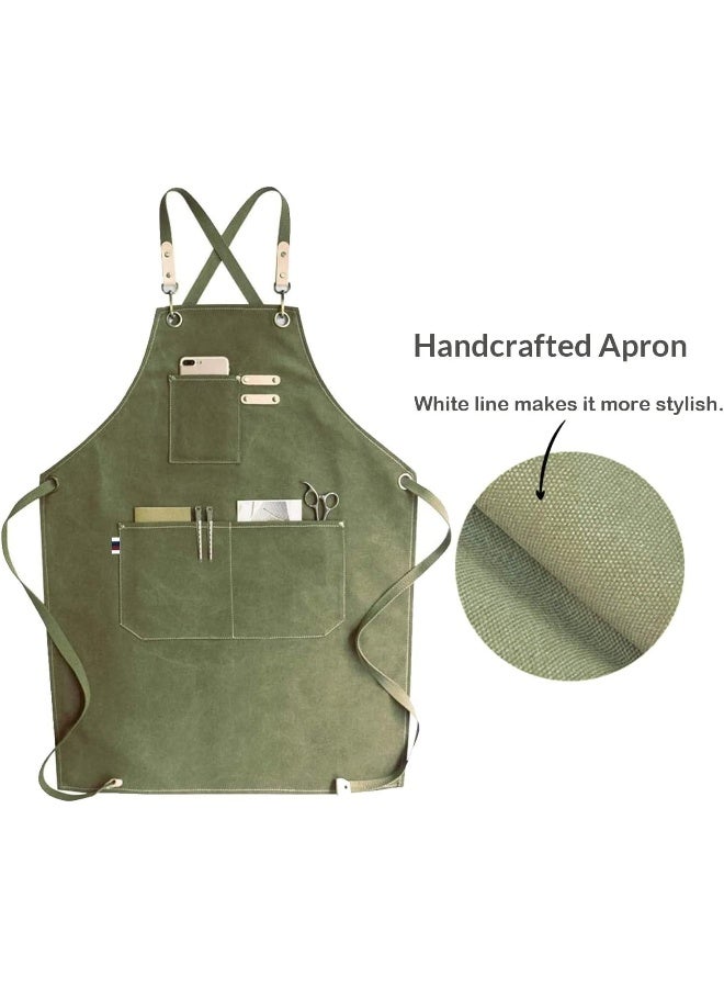 Carrotez Chef Apron, Waterdrop Resistant Cotton Canvas Cross Back Adjustable Apron, M-XXL