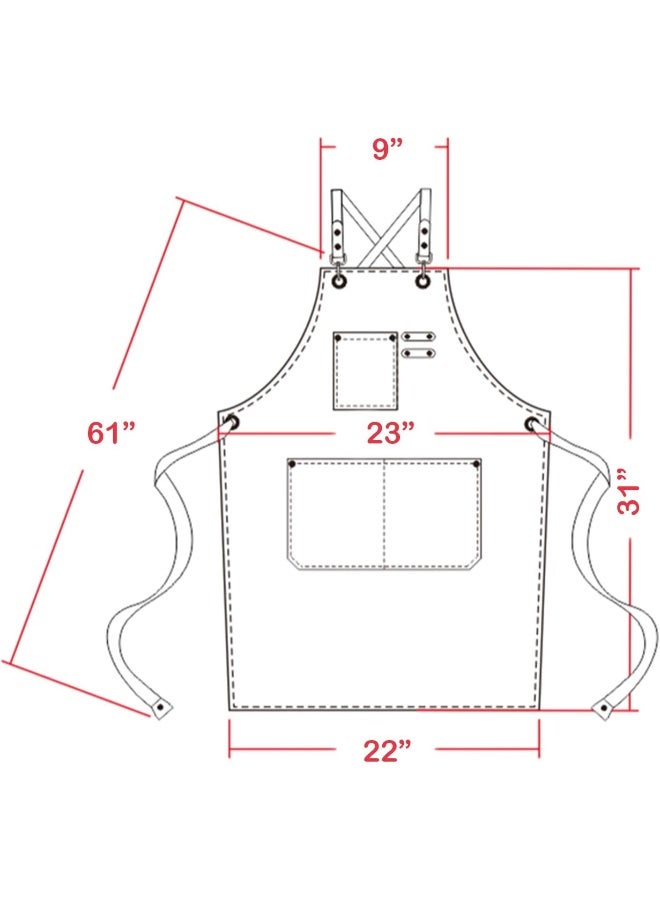 Carrotez Chef Apron, Waterdrop Resistant Cotton Canvas Cross Back Adjustable Apron, M-XXL