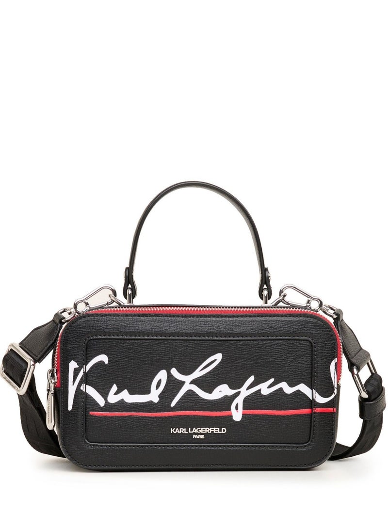 Karl Lagerfeld Paris Simone Karl Leather Small Camera Crossbody