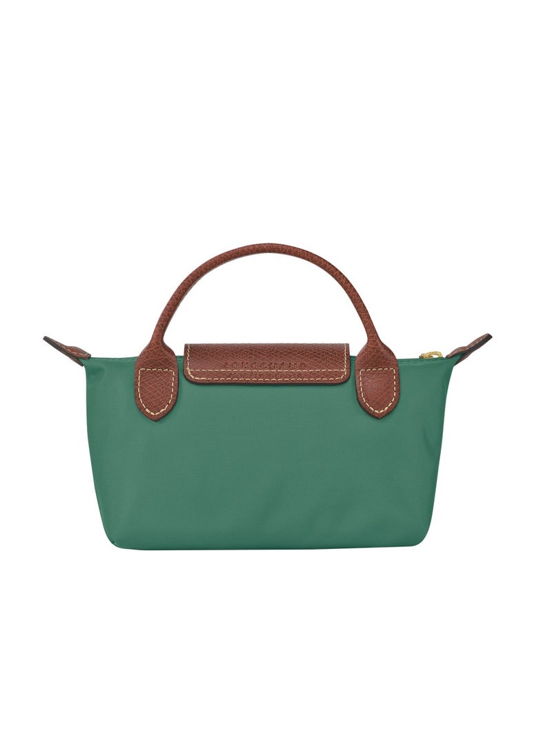 Women's mini makeup bag, handbag, green classic shoulder bag