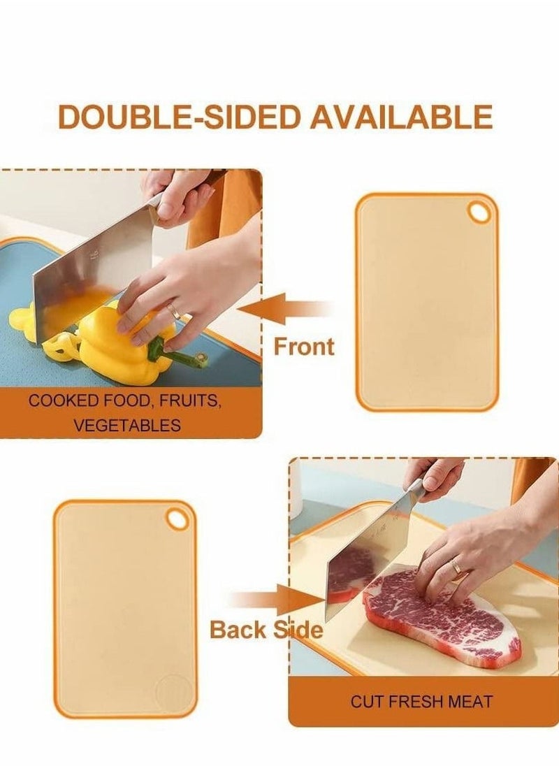 Cutting Board for Kitchen(Set of 3), Wheat straw PP material Chopping Boards-BPA Free Mats, Dishwasher Safe, Juice Grooves Non-Slip Design