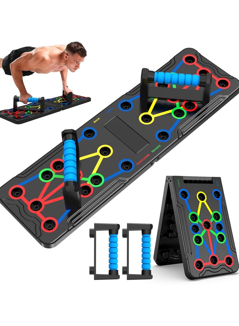 Push Up Board 9 in 1 Home Workout Equipment Multi-Functional Pushup Bar System Fitness Floor Chest Muscle Exercise Professional Equipment Burn Fat Strength Training Arm