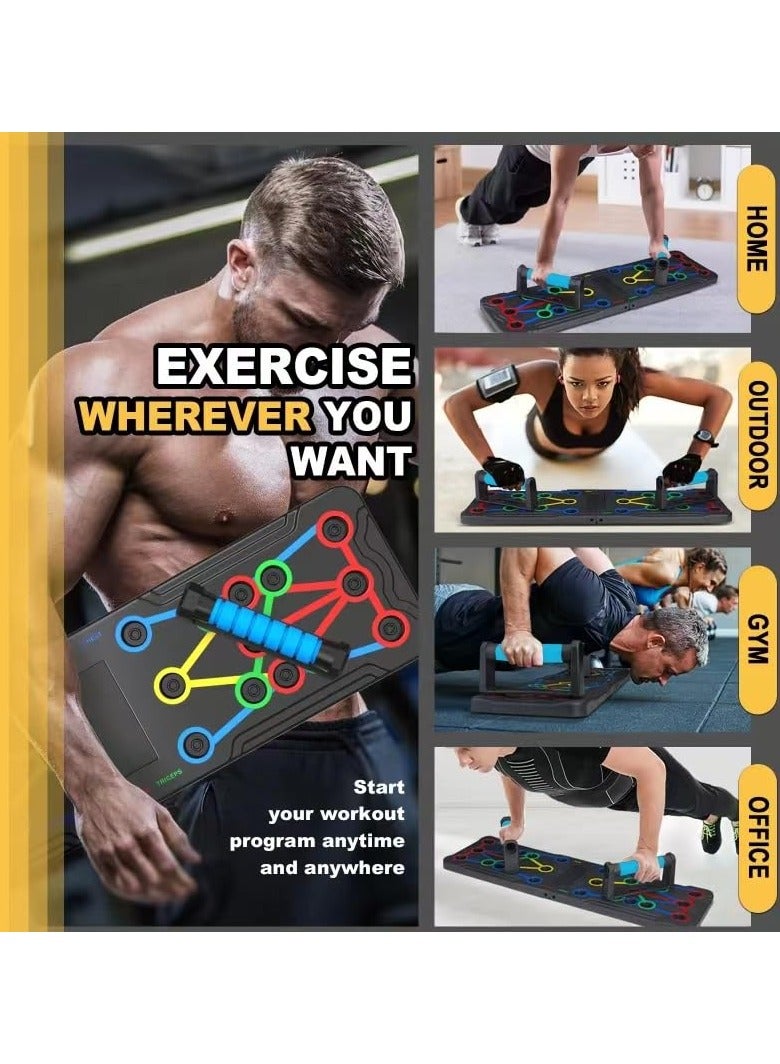 Push Up Board 9 in 1 Home Workout Equipment Multi-Functional Pushup Bar System Fitness Floor Chest Muscle Exercise Professional Equipment Burn Fat Strength Training Arm