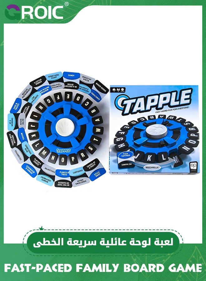 TAPPLE Word Game with Cards, Fast-Paced Family Board Game for Kids, Choose a Category & Race Against The Timer to be The Last Player, Learning Educational Toys Learning Game for All Ages - Blue