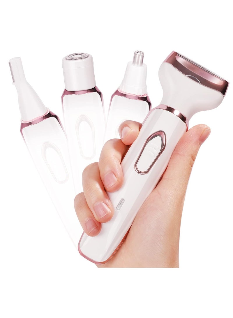 4-in-1 Electric Razor for Women, Hair Removal Epilator for Legs, Face, Arms, and Eyebrows