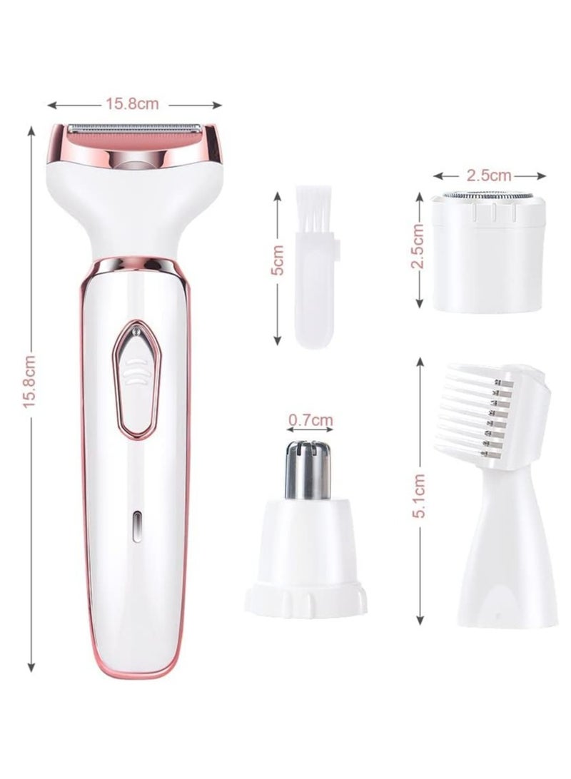 4-in-1 Electric Razor for Women, Hair Removal Epilator for Legs, Face, Arms, and Eyebrows