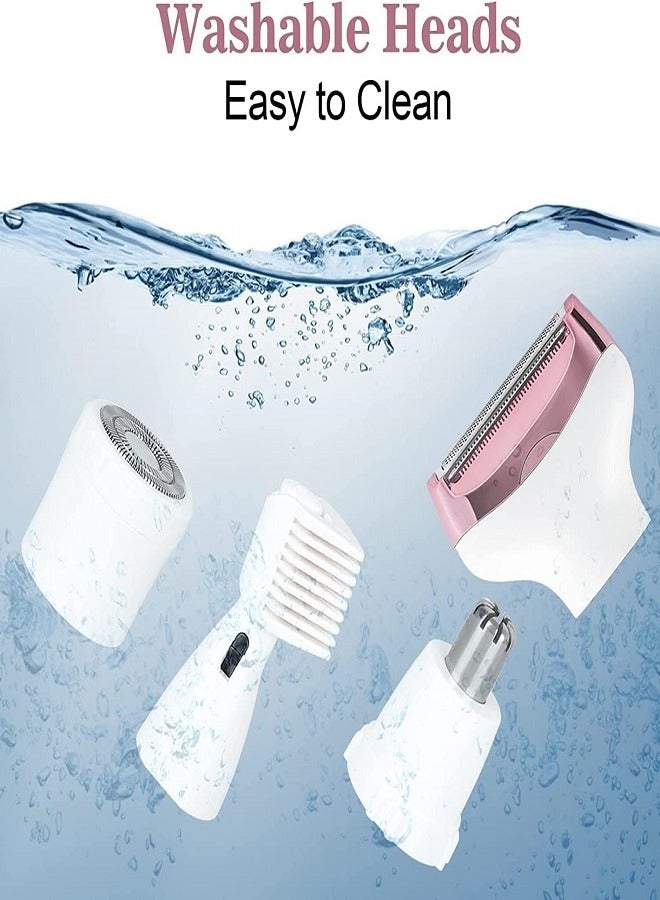 4-in-1 Electric Razor for Women, Hair Removal Epilator for Legs, Face, Arms, and Eyebrows