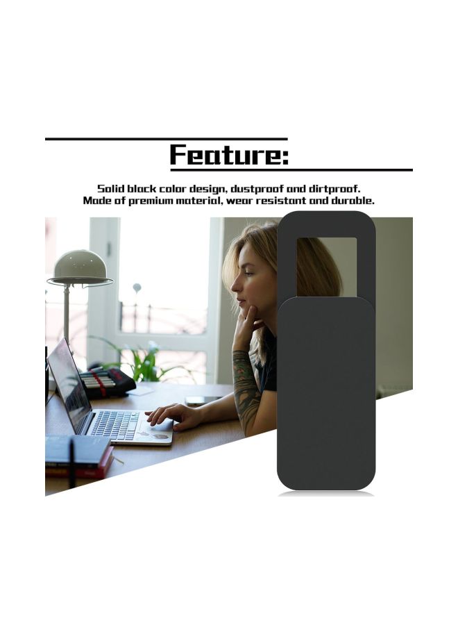 3-Piece Ultra-Thin Webcam Cover Black