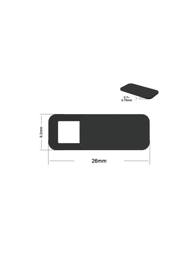 3-Piece Ultra-Thin Webcam Cover Black