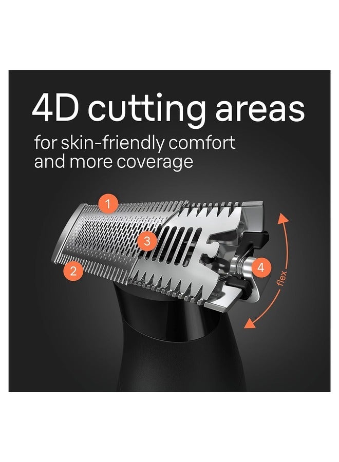 XT5300 hybrid trimmer Face & body with 4D-flex blade, waterproof, 6 combs, pouch, charging stand