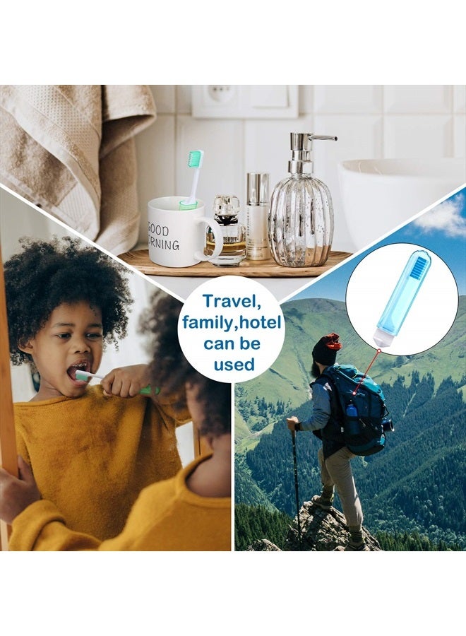 Travel Toothbrush Bulk Folding Mini Toothbrush with Toothbrush Case Soft Potable Travel Size Toothbrush Individually Wrapped Small Toothbrush for Travel Camping School(Bright Color, 8 Pieces)