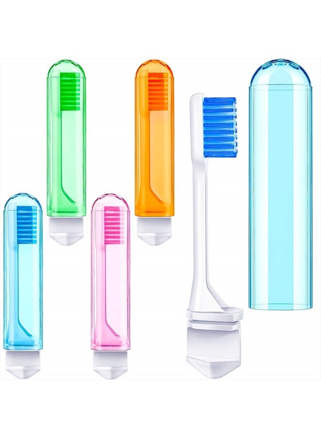Travel Toothbrush Bulk Folding Mini Toothbrush with Toothbrush Case Soft Potable Travel Size Toothbrush Individually Wrapped Small Toothbrush for Travel Camping School(Bright Color, 8 Pieces)