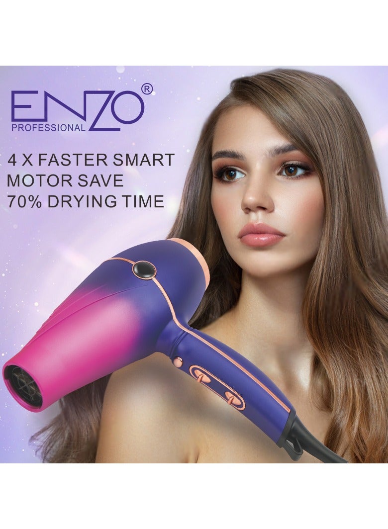 Enzo EN-8001 high-performance salon-grade hairdryer featuring a powerful 7500W 21,000 rpm