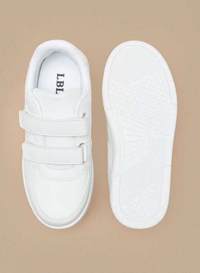 Boys Panelled Sneakers with Hook and Loop Closure