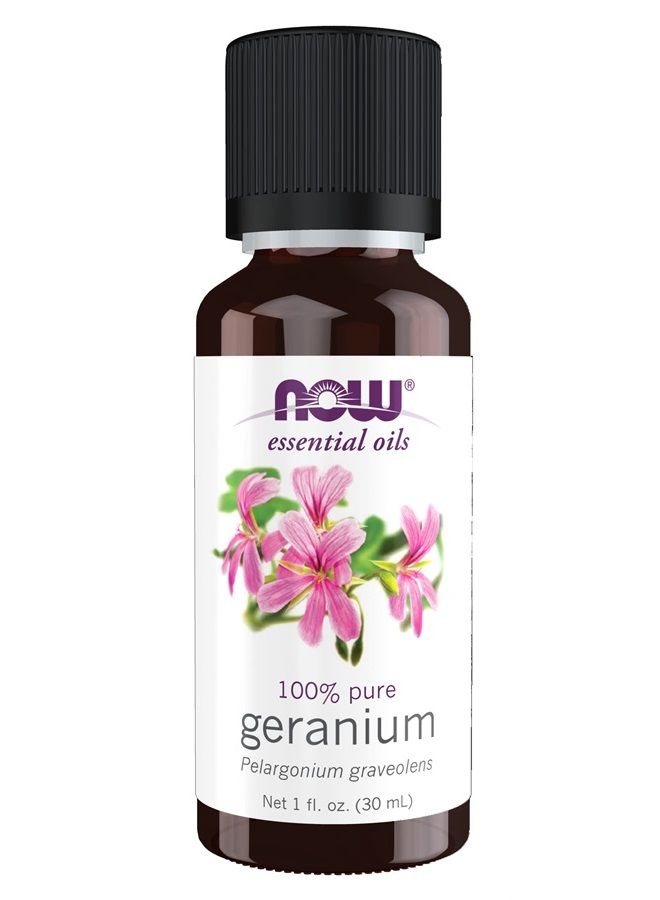 Essential Oils, Geranium Oil, Soothing Aromatherapy Scent, Steam Distilled, 100% Pure, Vegan, Child Resistant Cap, 1-Ounce