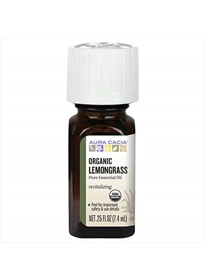 Organic Lemongrass Essential Oil | GC/MS Tested for Purity | 7.4ml (0.25 fl. oz.)