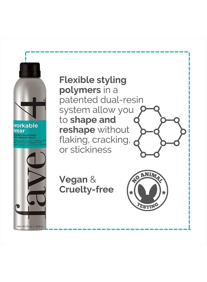 hair Workable Wear Hairspray, Shaping Spray with Medium Hold for Styling & Teasing, 10 oz