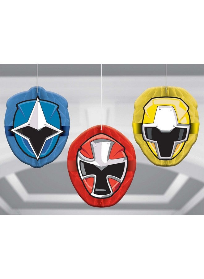 291723 Power Rangers Ninja Steel™ Honeycomb Decorations 3 Pcs Party Favor Multicolor