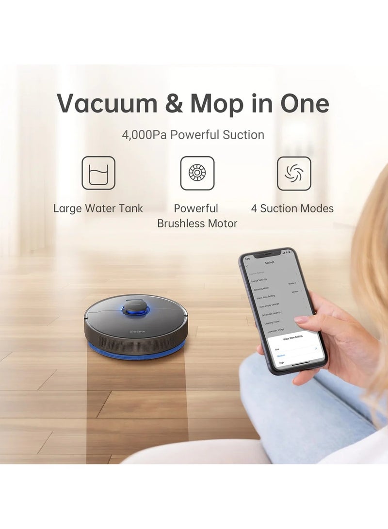 Robot Vacuum with Automatic Dirt Disposal-Empties Itself for 65 Days, LiDAR Navigation & 3D Obstacle Avoidance, 4000 Pa Suction Power & Smart Mapping, Compatible With Alexa 4 L 46 W Z10 Pro Black