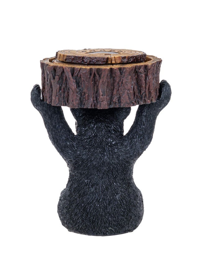 Black Bear Coasters Set Coasters With Holder Rustic Home Decorations Home Bar Accessories And Decor Bear Gifts Vintage Drink Coasters Bear Items Coffee Table Decor Kitchen