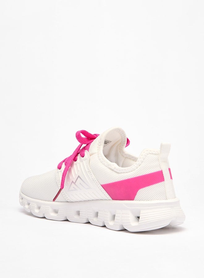 Girl's Colourblock Sports Shoes with Lace-Up Closure