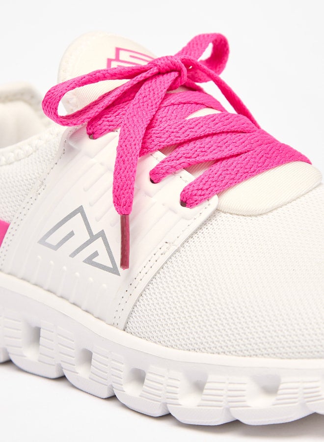 Girl's Colourblock Sports Shoes with Lace-Up Closure