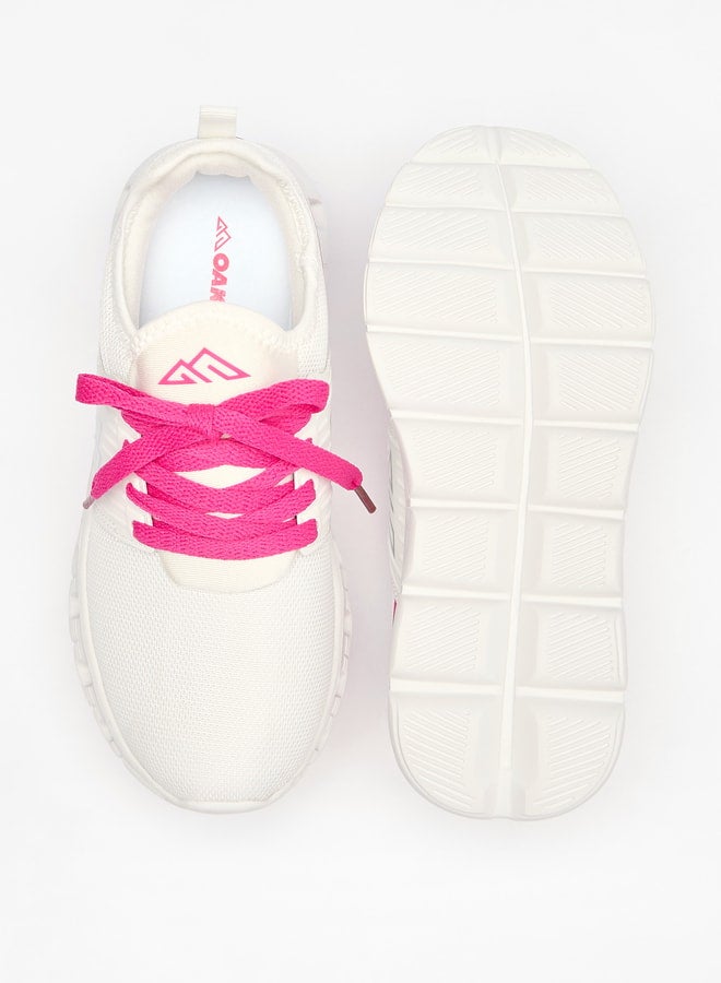 Girl's Colourblock Sports Shoes with Lace-Up Closure