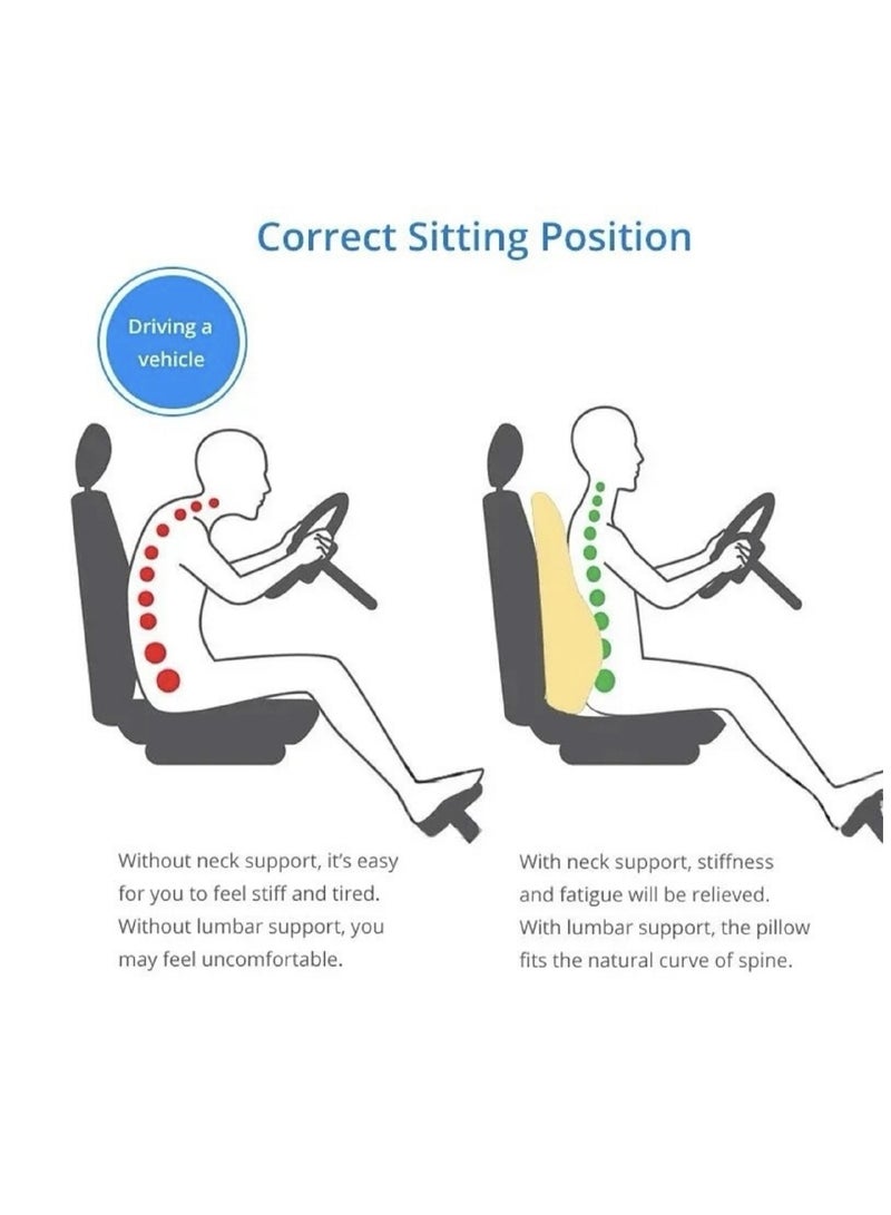 Lumbar Entire Support Pillow For Office Car Back Support Pillow  Pad Back Cushion For Back Pain Relief Improve Posture Cushion