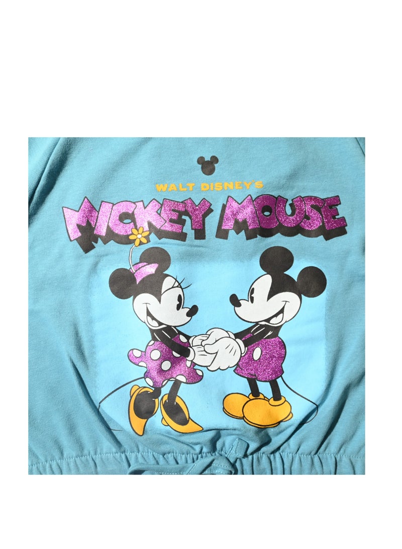 Mickey Mouse Crop Top, Sky Blue