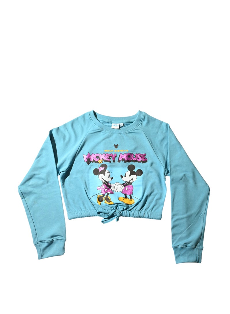 Mickey Mouse Crop Top, Sky Blue